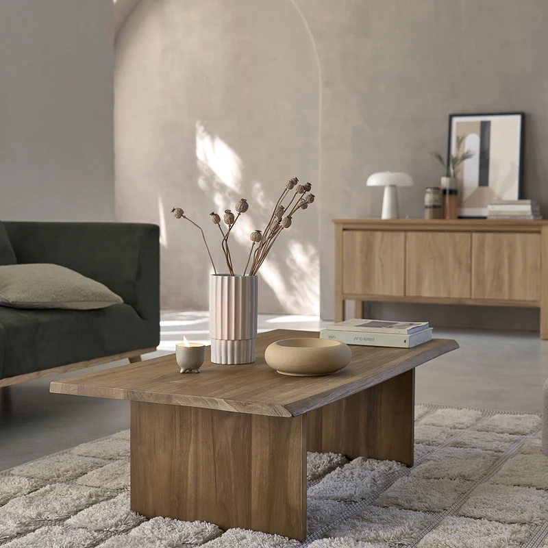 Mesa de centro de teca maciza 120 cm