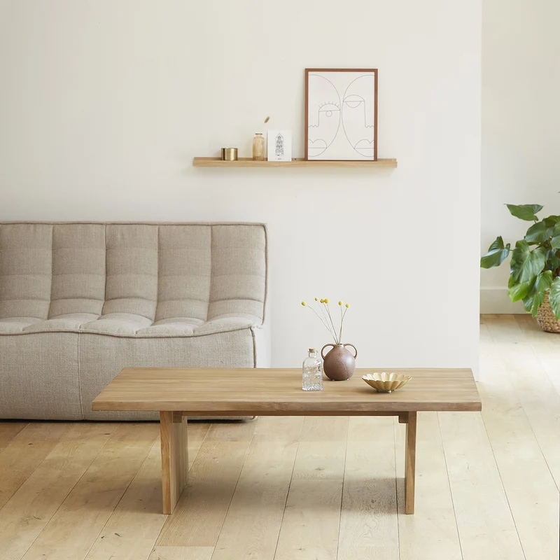 Mesa de centro de teca maciza 120 cm