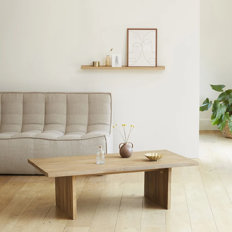 Mesa de centro de teca maciza 120 cm