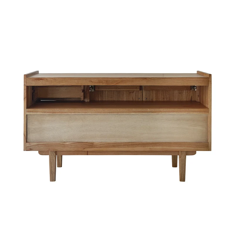 Mueble de lavabo de mindi macizo 135 cm