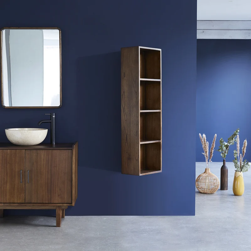 Columna de baño de mindi macizo suspendida 120 cm