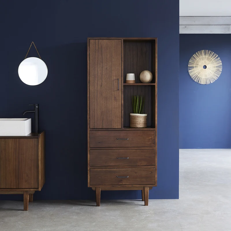Doble columna de baño de mindi macizo 170 cm