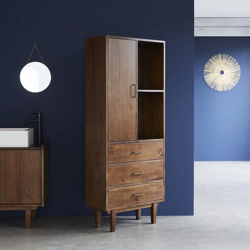 Doble columna de baño de mindi macizo 170 cm