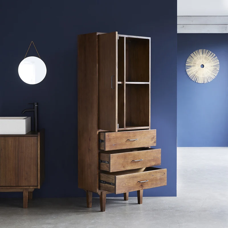 Doble columna de baño de mindi macizo 170 cm