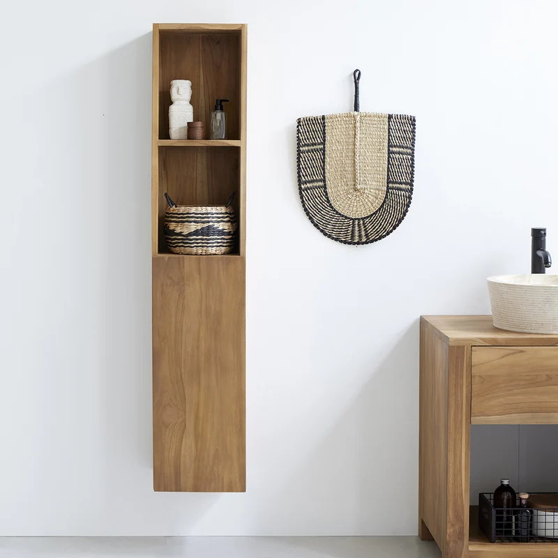 Columna de baño de teca maciza suspendida 150 cm
