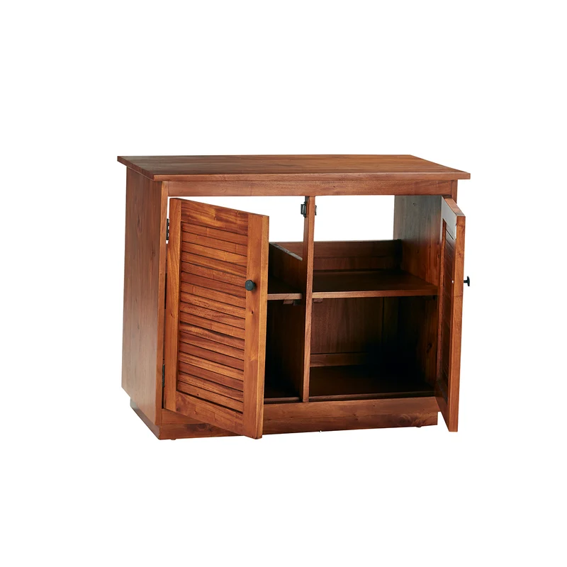 Mueble de lavabo de caoba maciza 97 cm