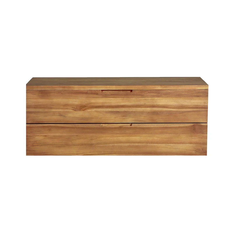 Mueble de lavabo de teca maciza suspendido 115 cm