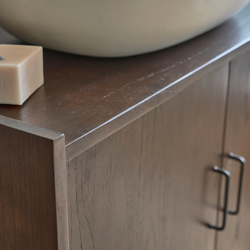 Mueble de baño de mindi macizo 90 cm
