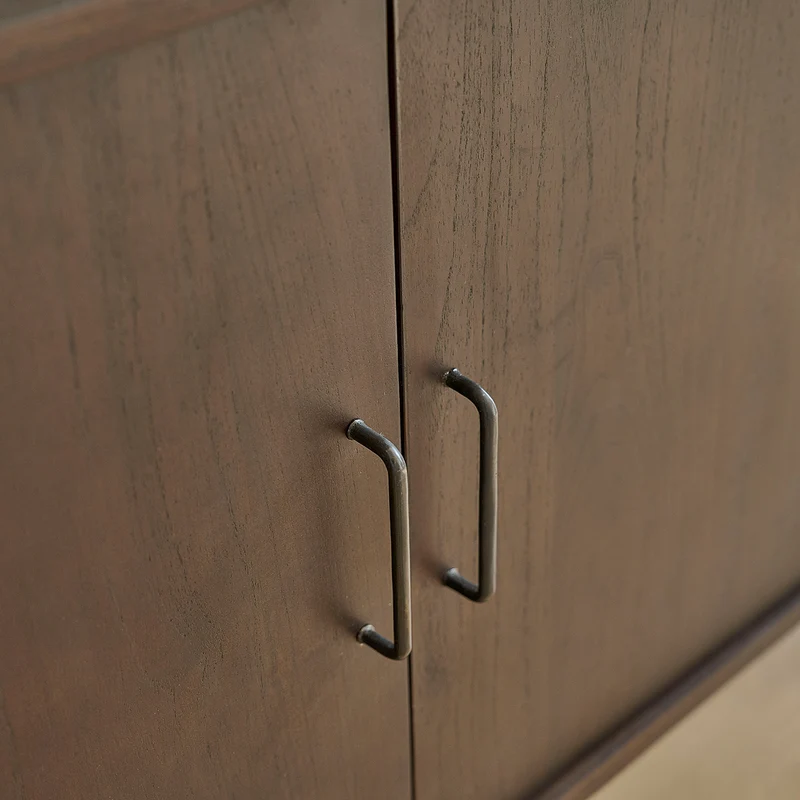 Mueble de baño de mindi macizo 135 cm cajones