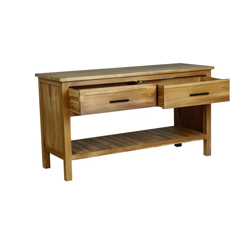 Mueble de lavabo de teca maciza 135 cm
