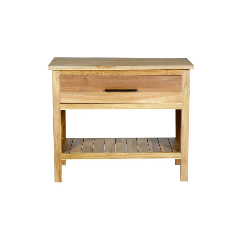 Mueble de lavabo de teca maciza 90 cm