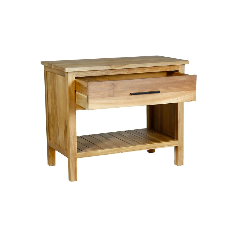 Mueble de lavabo de teca maciza 90 cm