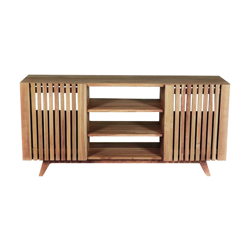 Mueble de lavabo de teca maciza 160 cm con listones