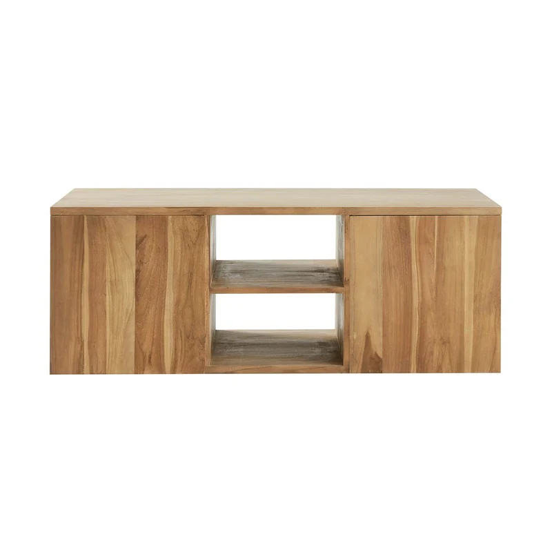 Mueble de lavabo de teca maciza suspendido 135 cm