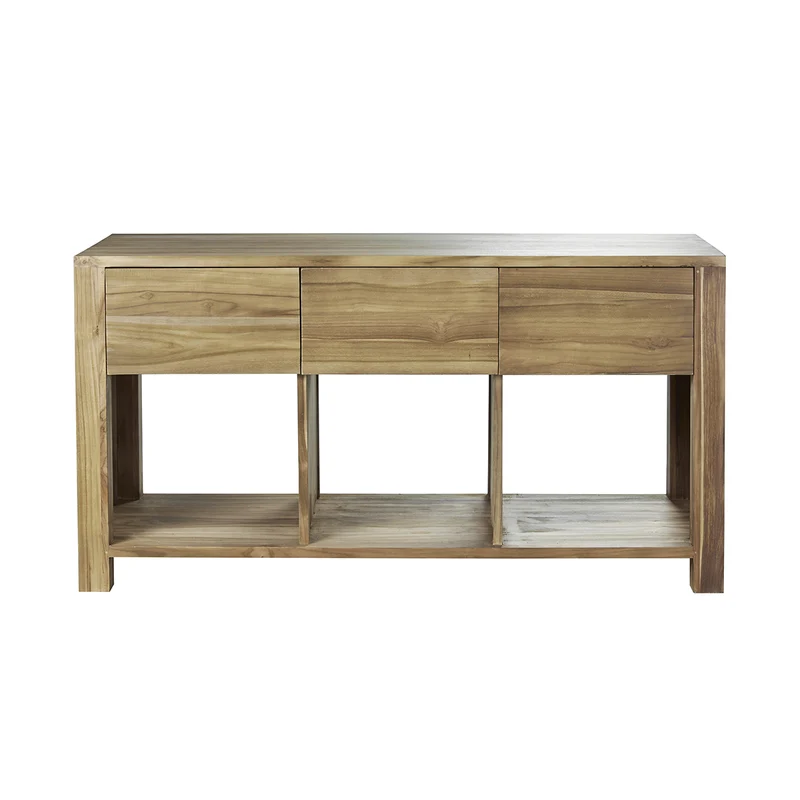 Mueble de lavabo de teca maciza 145 cm