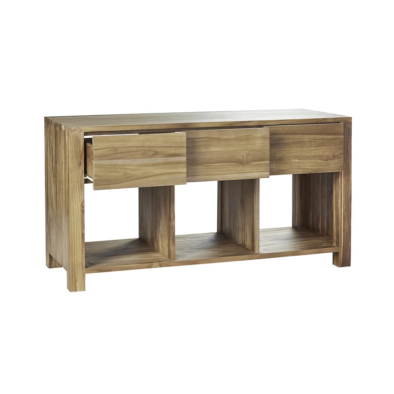 Mueble de lavabo de teca maciza 145 cm