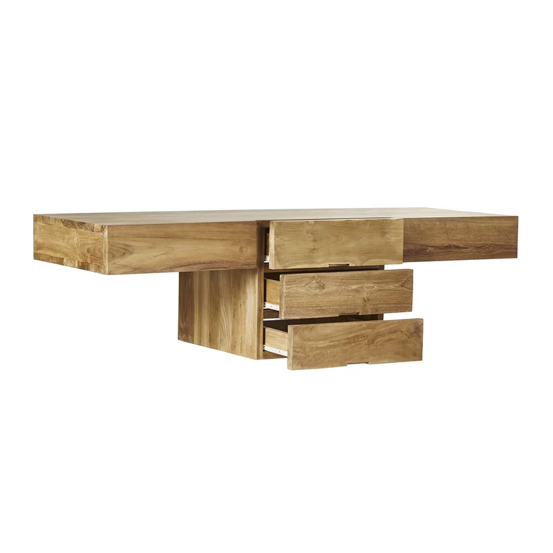 Mueble de lavabo de teca maciza suspendido 160 cm
