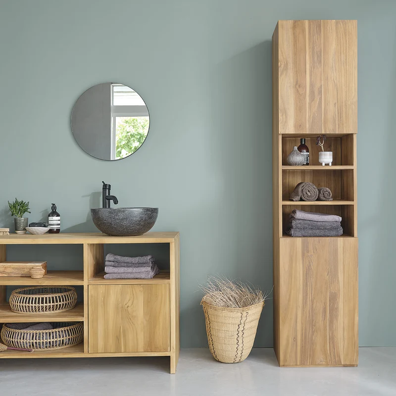 Columna de baño de teca maciza 200 cm