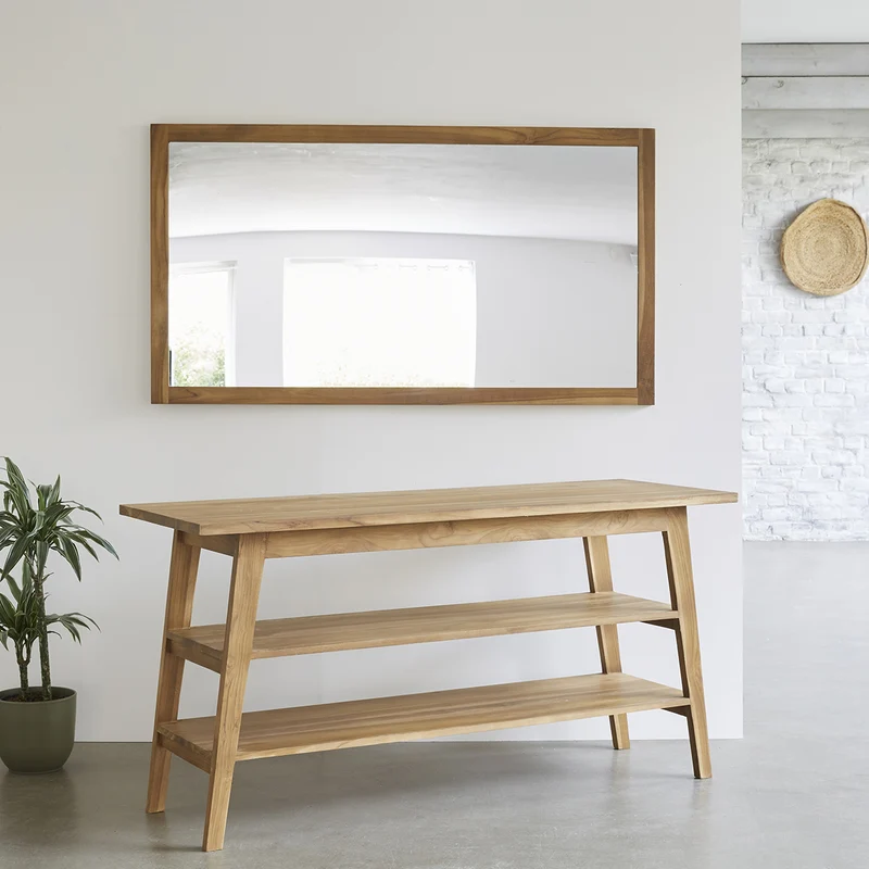 Mueble de baño de teca maciza 2 lavabos 150 cm