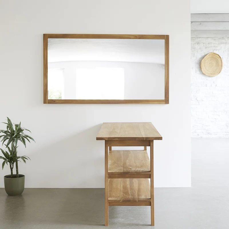 Mueble de baño de teca maciza 2 lavabos 150 cm