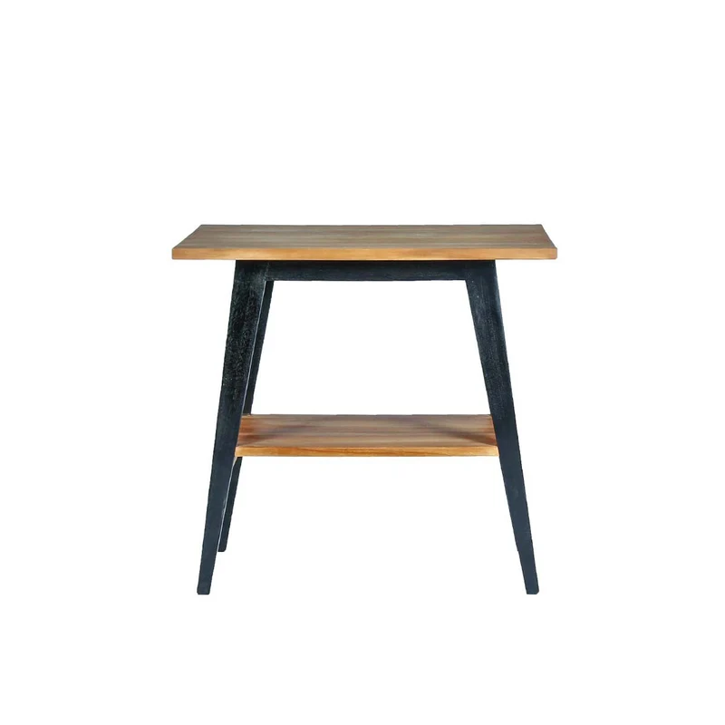 Mueble de baño de teca maciza patas negras 80 cm
