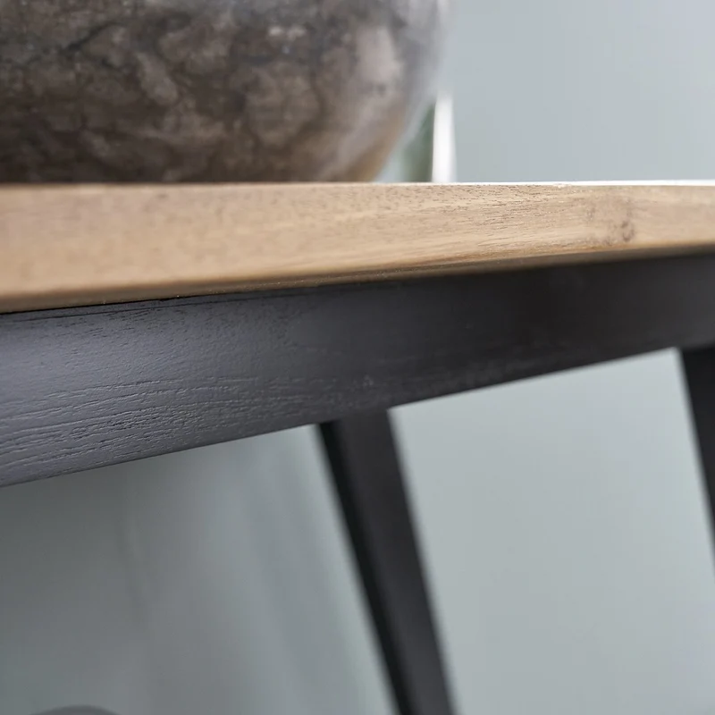 Mueble de baño de teca maciza patas negras 80 cm