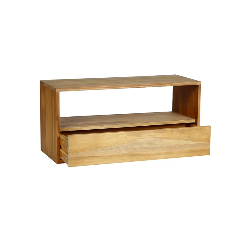 Mueble de TV de teca maciza 90 cm