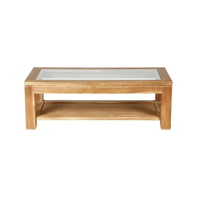 Mesa de centro de teca maciza 120 cm