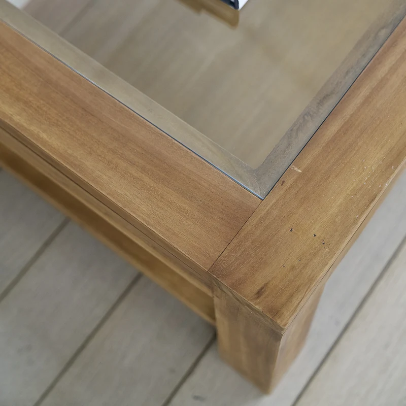 Mesa de centro de teca maciza 120 cm