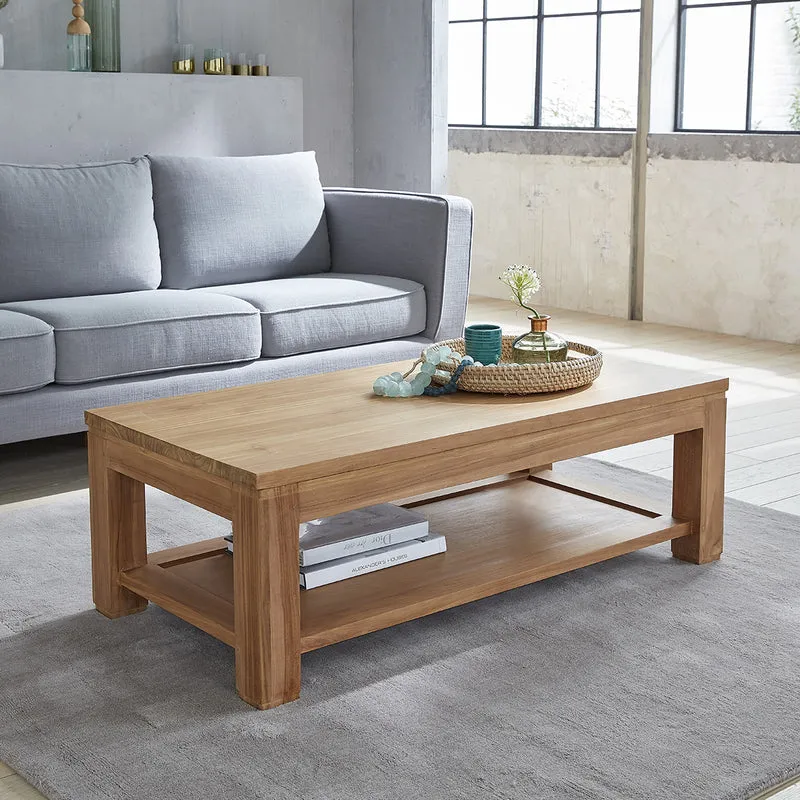 Mesa de centro de teca maciza 120 cm