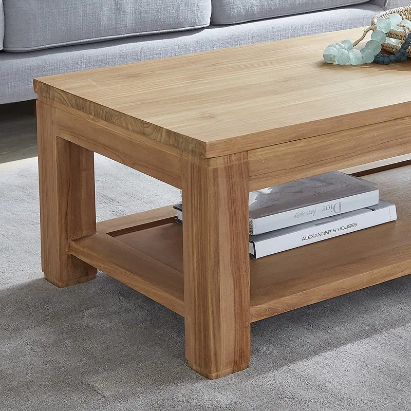 Mesa de centro de teca maciza 120 cm