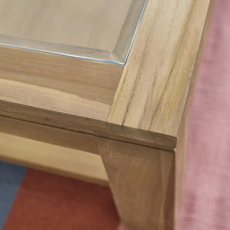 Mesa de centro de teca maciza 120 cm