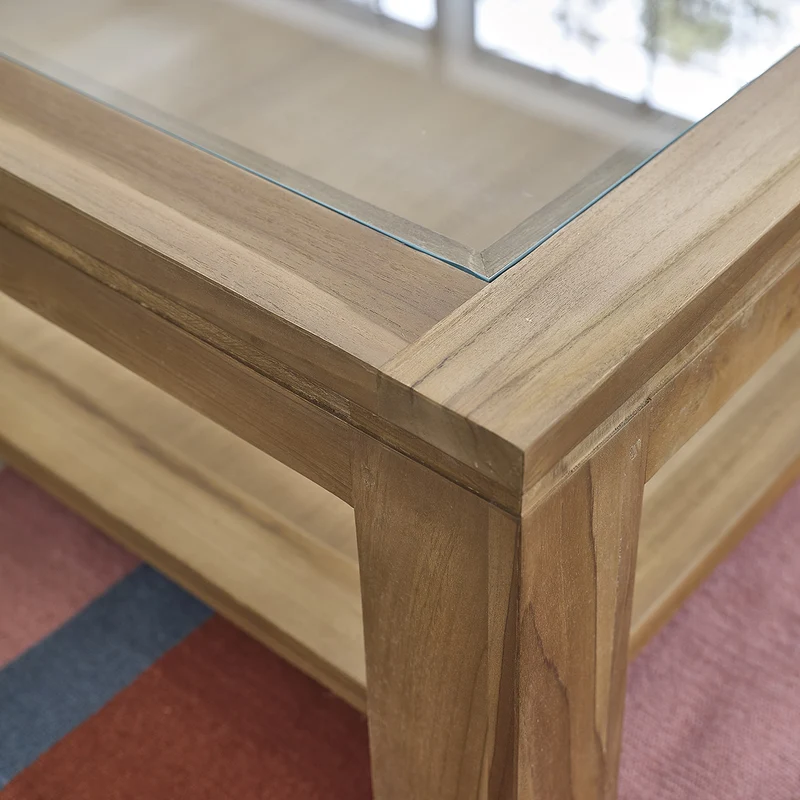 Mesa de centro de teca maciza 120 cm