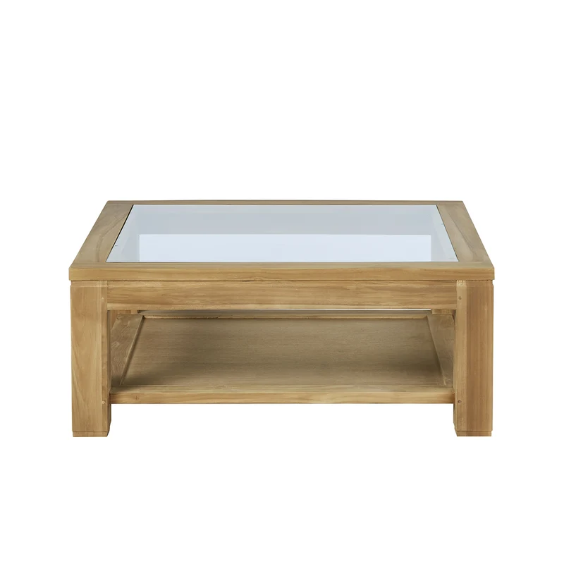 Mesa de centro de teca maciza 100 cm