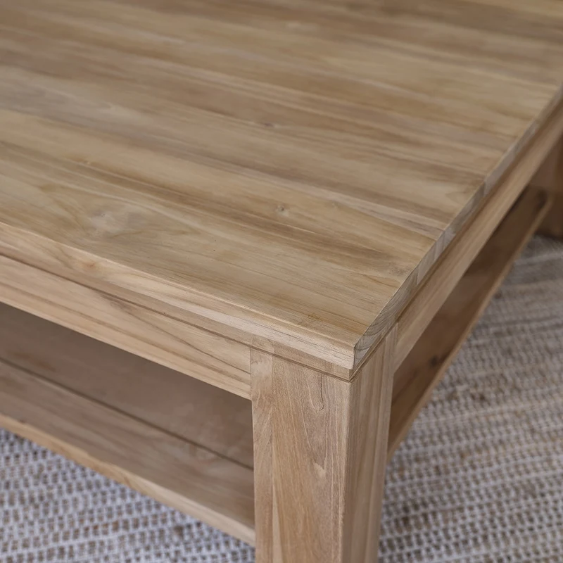 Mesa de centro de teca maciza 100 cm
