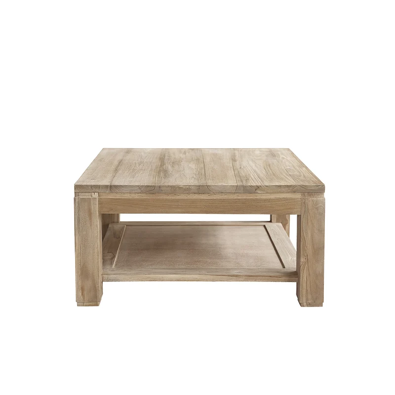 Mesa de centro de teca maciza 80 cm