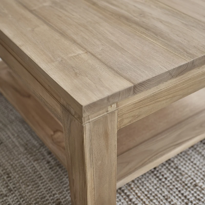 Mesa de centro de teca maciza 80 cm