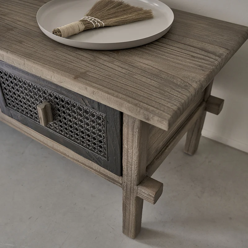 Mueble de TV de madera maciza reciclada 145 cm