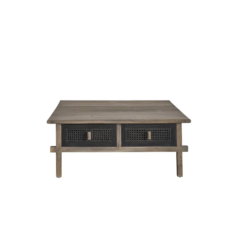 Mesa de centro de madera maciza reciclada 100 cm