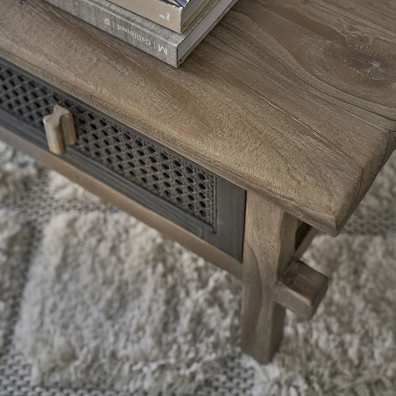 Mesa de centro de madera maciza reciclada 110 cm