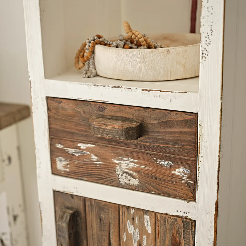 Columna de baño de madera maciza reciclada 170 cm