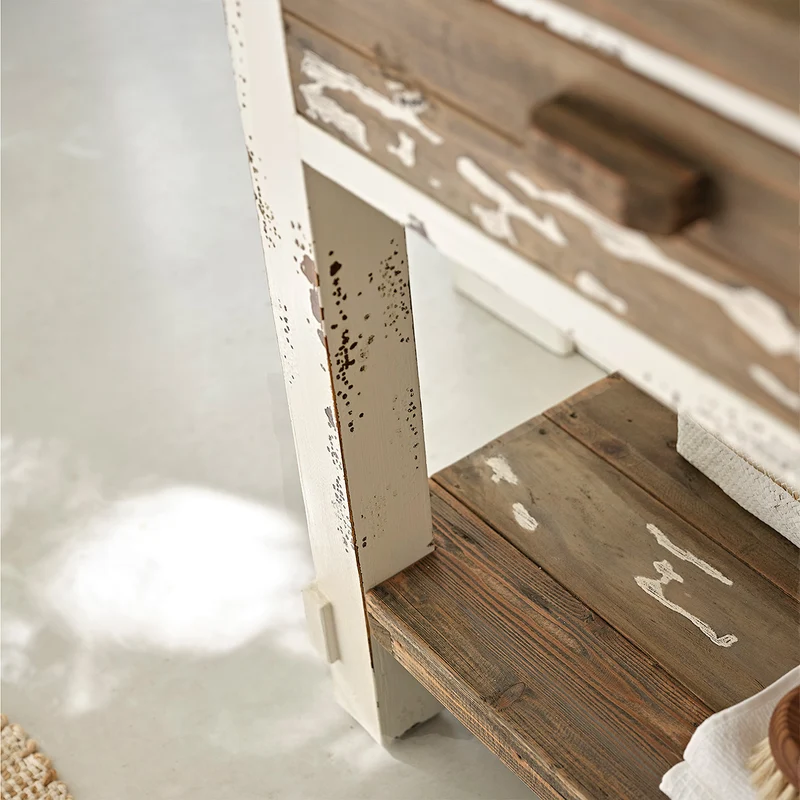 Mueble de lavabo de madera maciza reciclada 80 cm