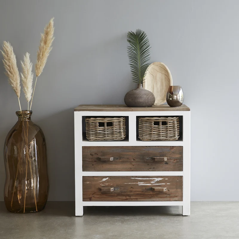 Cómoda de madera maciza reciclada 80 cm