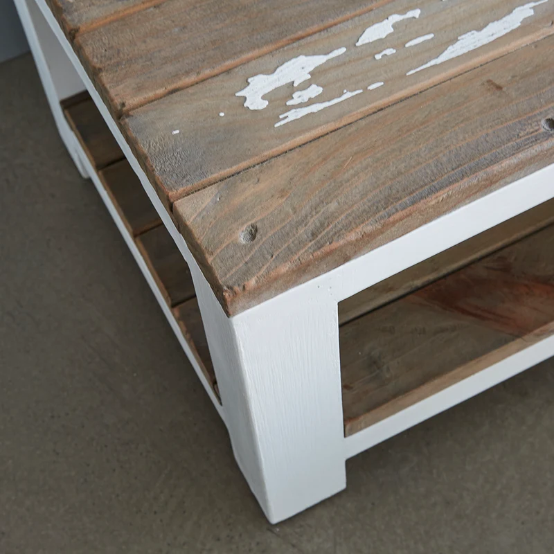 Mesita de noche de madera maciza reciclada 30 cm