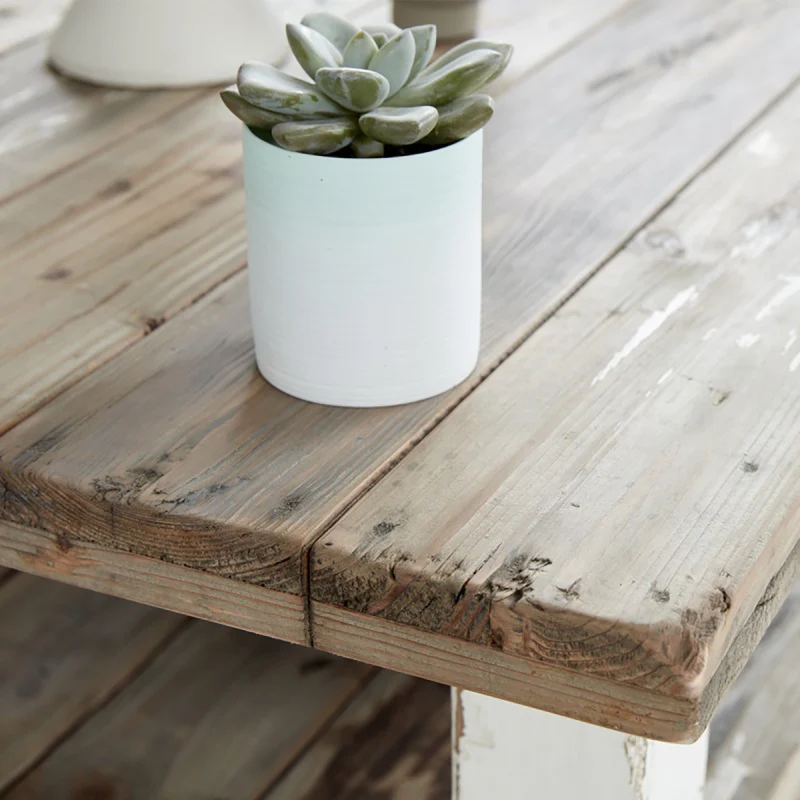 Mesa de centro de madera maciza reciclada 140 cm
