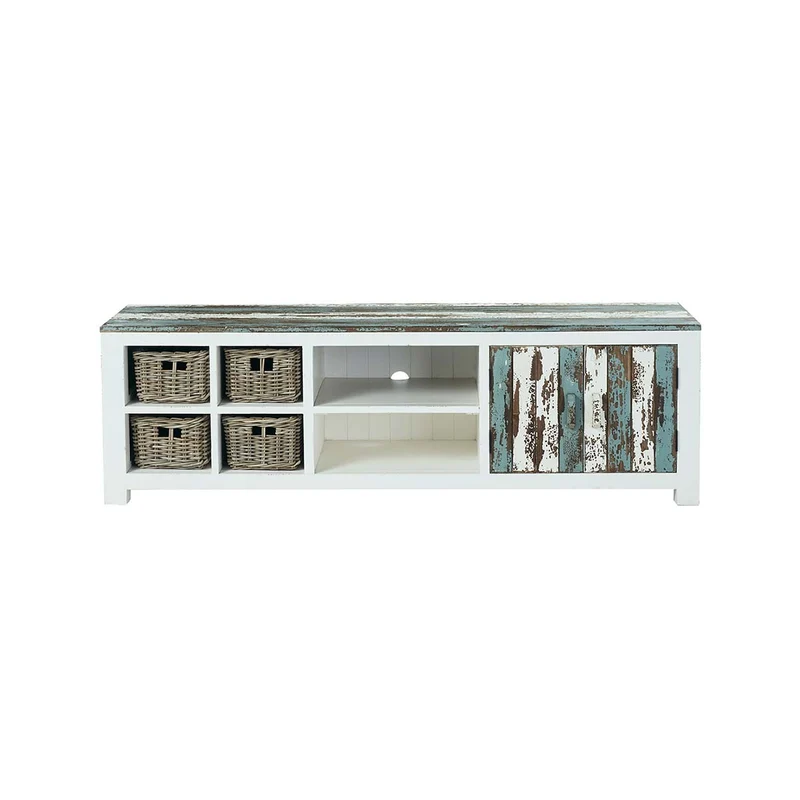Mueble de TV de madera maciza reciclada 180 cm