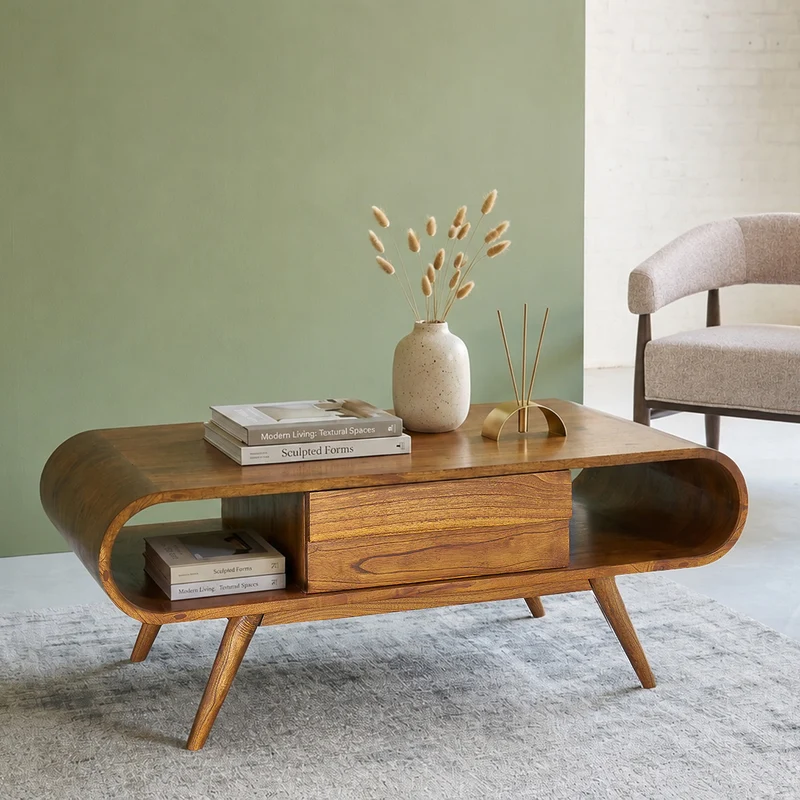 Mesa de centro de mindi macizo 120 cm