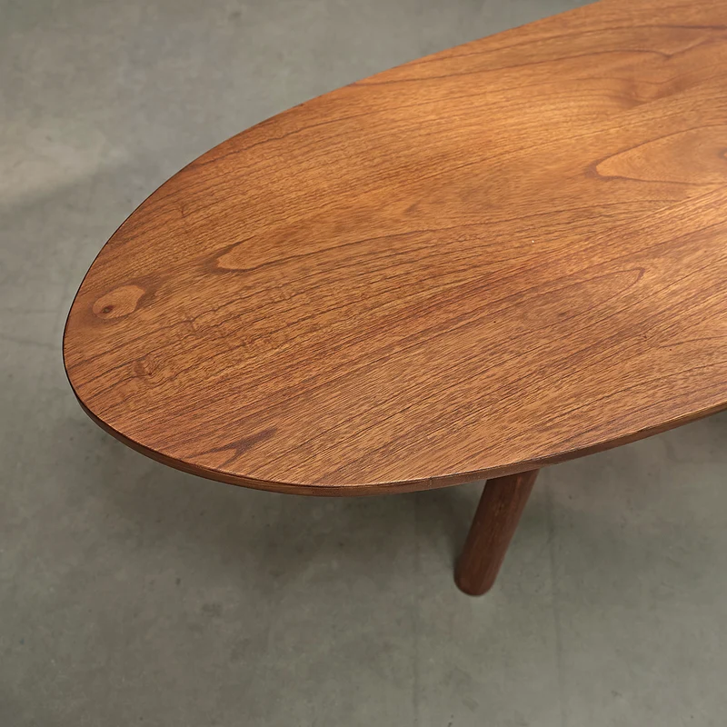 Mesa de centro de mindi macizo acabado nogal 160 cm