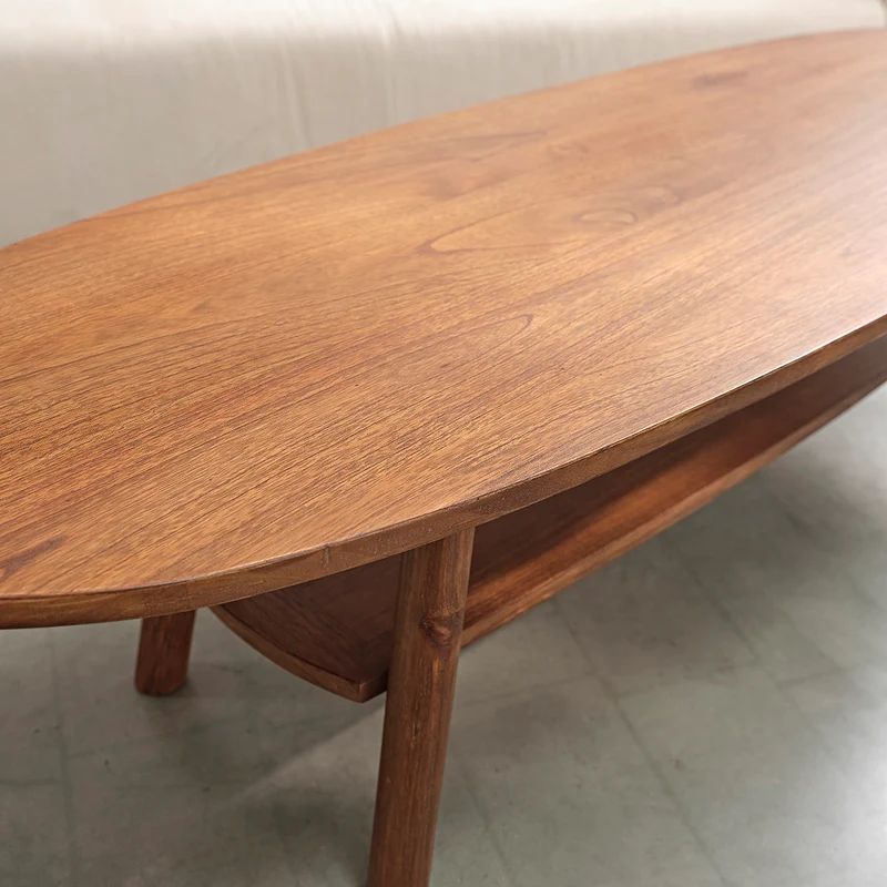 Mesa de centro de mindi macizo acabado nogal 160 cm
