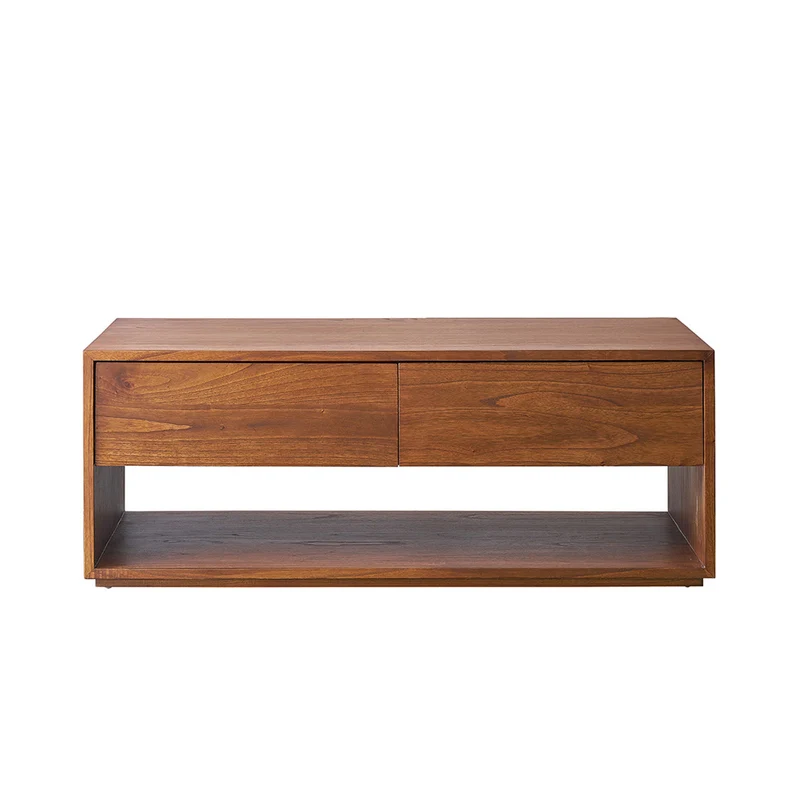 Mesa de centro de mindi macizo acabado nogal 120 cm